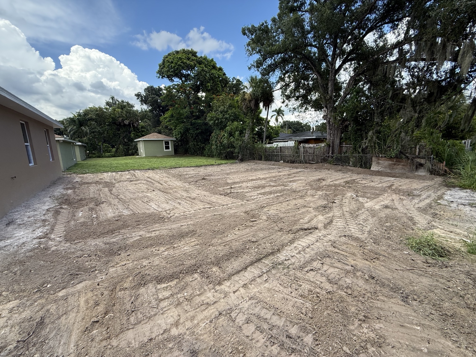 Completed residential site grading