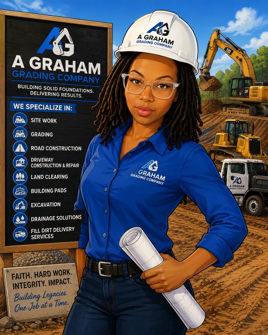 A. Graham Grading Company representative at a construction site